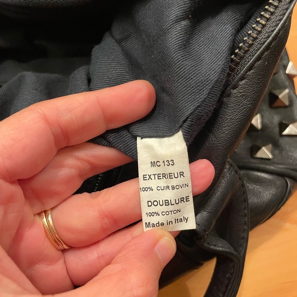 Minelli genuine black leather bag with studs - Picture 14 of 16